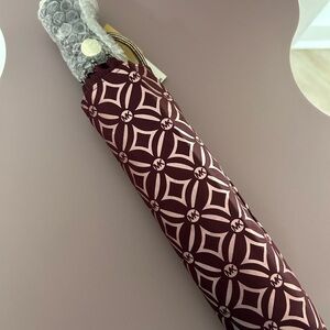 Michael Kors Umbrella - Oxblood Rouge Sombre Burgundy and Pink NWT
